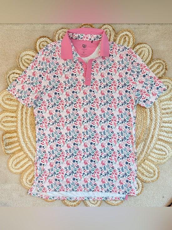 Graham Luxe Other - 🌾 Graham Luxe Men’s Pink Floral Golf Polo  - Performance Shirt